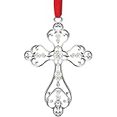 COCHIE Christmas Christian Cross Ornaments for Christmas Tree Hanging Decorations 2025, First Communion Gifts, Metal Religious Christian Gifts for Women, Men (Silver with Gift Box)