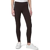 HUE Women's Ultra Soft Cotton Leggings with Wide Waistband, Full and Capri Length