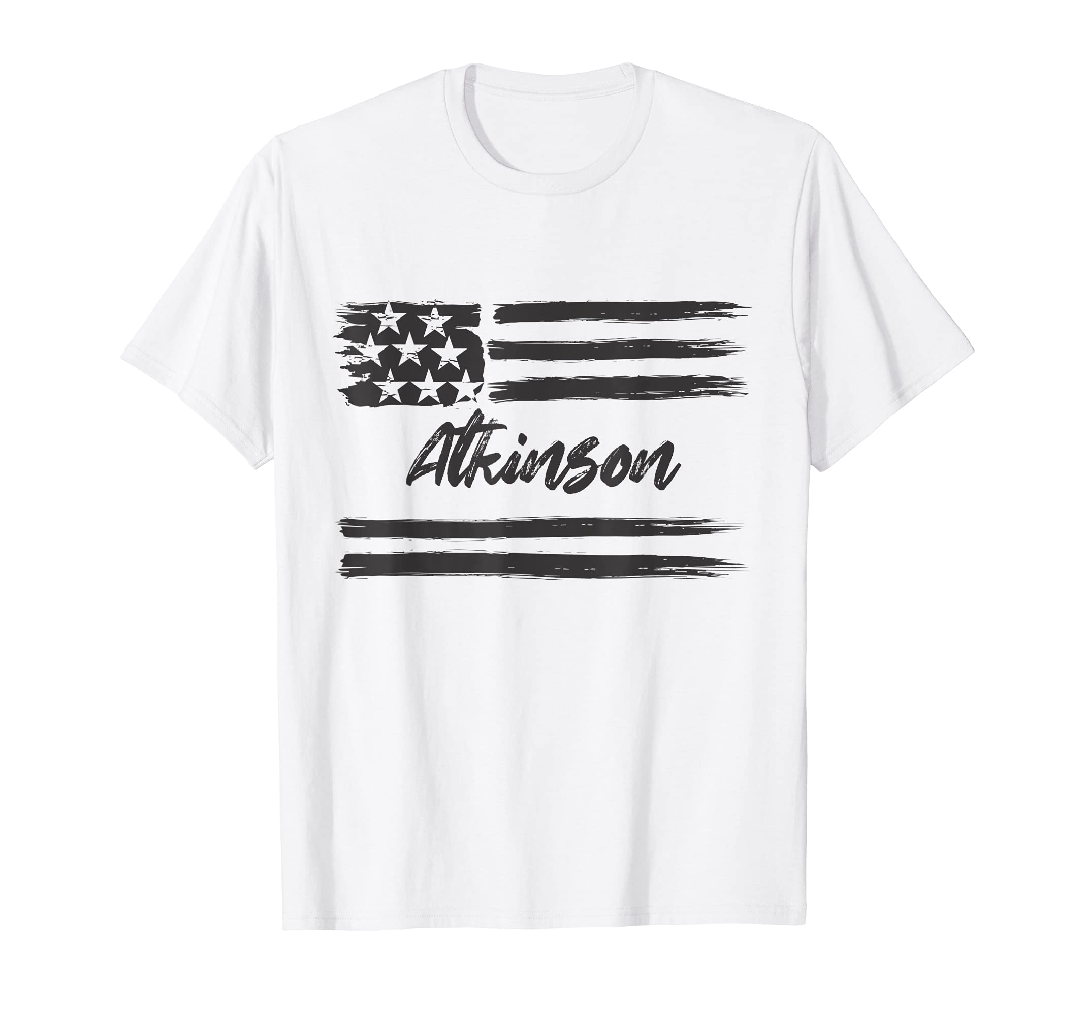 Atkinson - Personalized Name, Stars and Stripes, USA Flag T-Shirt