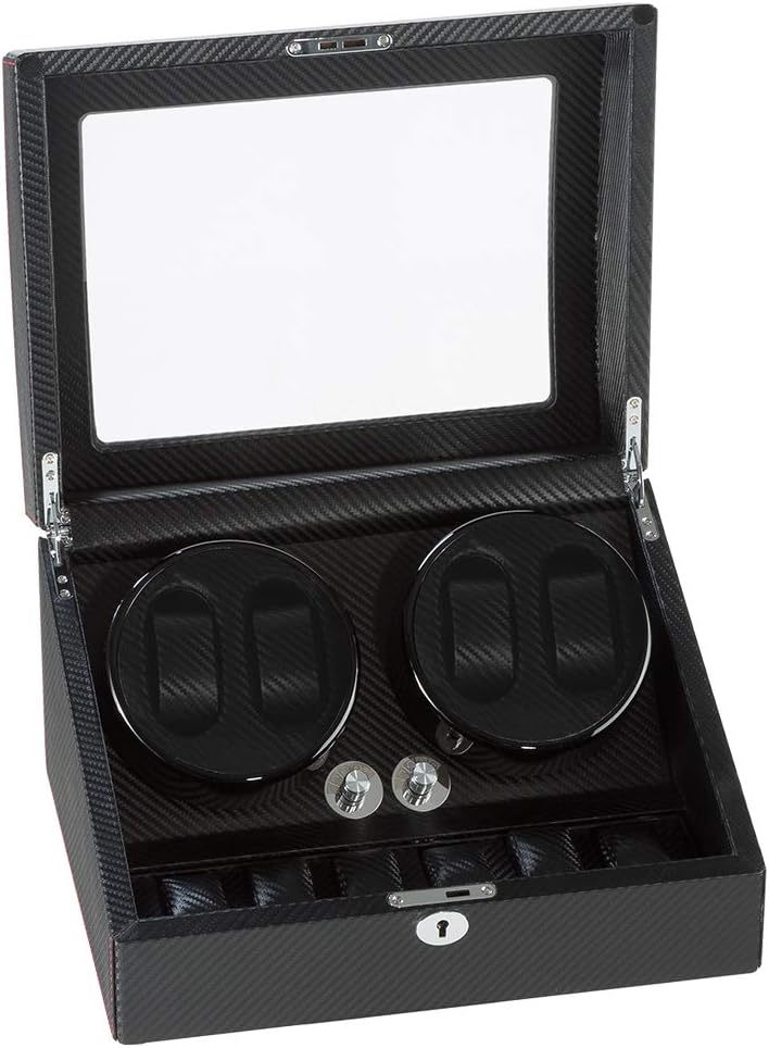 Watch Winder for Automatic Watch with Extremely Quiet Mabuchi Motor and Dual Power Supply