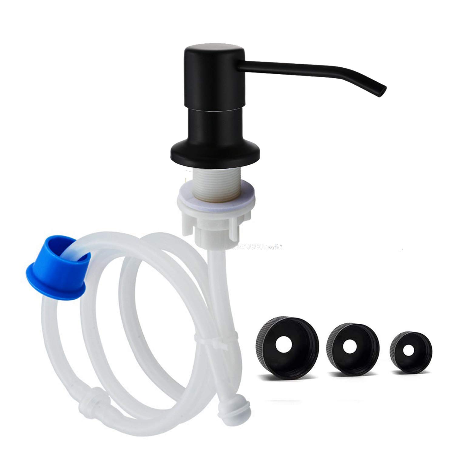 Soap Dispenser for Kitchen Sink Built in Countertop Soap Dispenser Pump Head with 46" Extension Tube Kit (Black)