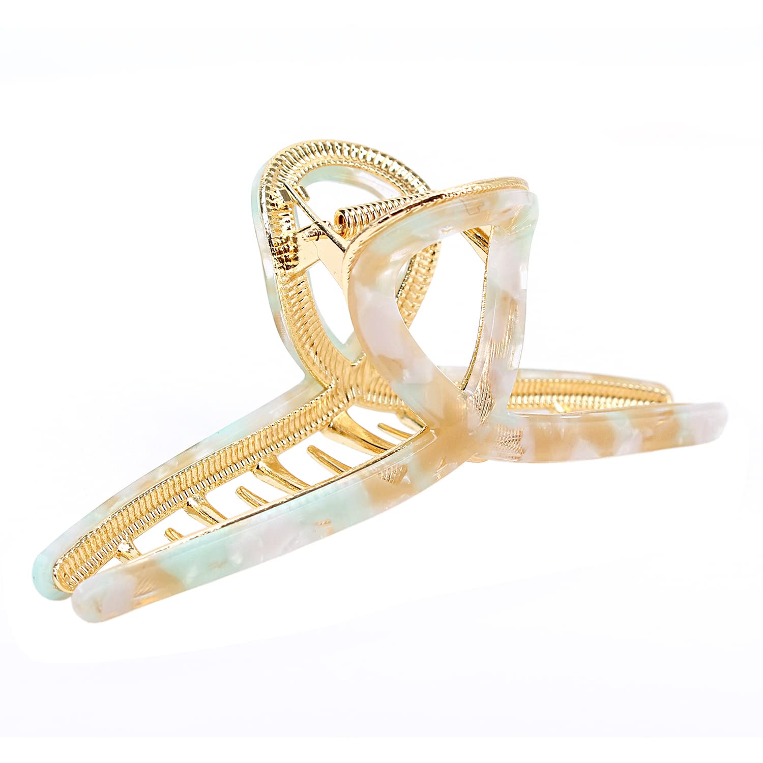 Big Hair Claw Clips Large Butterfly Hair Clips for Women 4.7" Large Acetate Metal Claw Clip for Girls Hair Accessories for Long Thick Hair (Mixed Green) — image 1