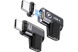 DuHeSin 240W USB C Magnetic Adapter, (2 Pack) Magnetic USB C Adapter Right Angle 24Pin with USB4 40Gbps 8K 60Hz for iPhone 15 Series, Thunderbolt 3/4, MacBook Pro/Air and More Type C Devices