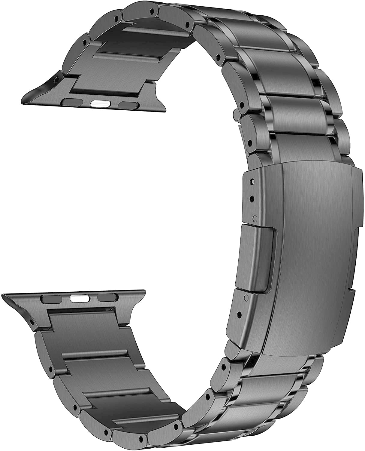 MaKTech Titanium Band,Five-Piece Link Metal Bracelet with Tortoise Buckle,Compatible with Apple Watch Series 11/10/9/8/7,Ultra 3/2/1,SE 3/2/1 [2025] (46mm/45mm/44mm/49mm,Space Gray)