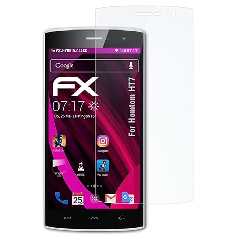 atFolix Glasfolie kompatibel mit Homtom HT7 Panzerfolie, 9H Hybrid-Glass FX Schutzpanzer Folie