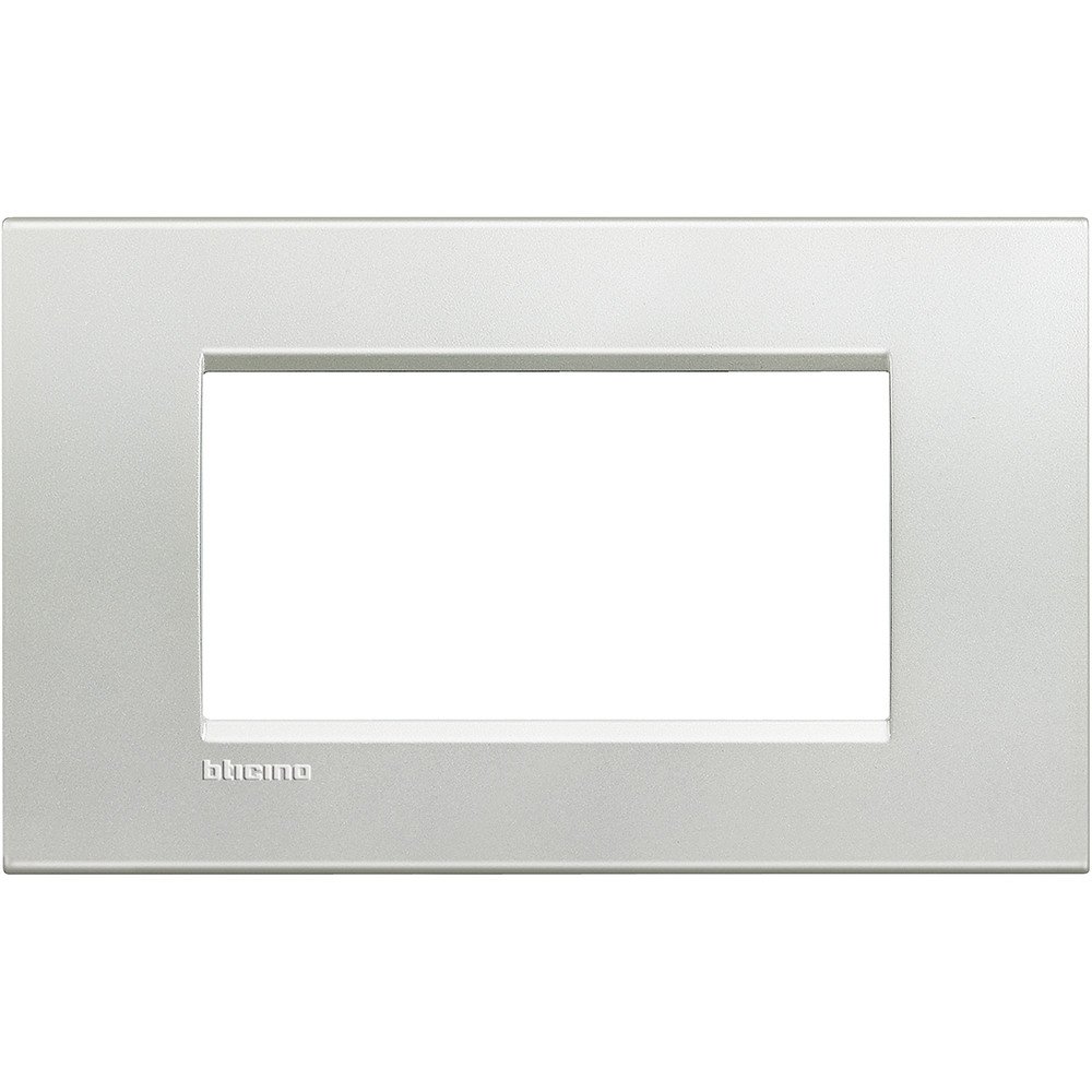 PLACCA Living Light Argento LNA4804AG Bticino Quadra 4 POSTI