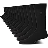IZOD Mens Dress Socks - 14 Pack Lightweight Moisture Wicking Stay Up Cuff Crew Socks for Men for Casual Business Formal Wear