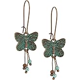 MINACHI Vintage Ethnic Bohemian Retro Antique Turquoise Color Theme Dangle Drop Earrings, Boho Jewelry Gift for Women