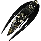 Prettyou Handmade Celluloid French Design Tortoise Shell Barrettes Side-slide Opening Duck Luxury Fashion Accessories Hair Clip Claw for Women (tortoise grey)