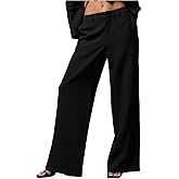 GORGLITTER Women's Low Rise Dress Pants Dressy Low Waisted Wide Leg Straight Business Work Trousers Slacks Pants Bottoms