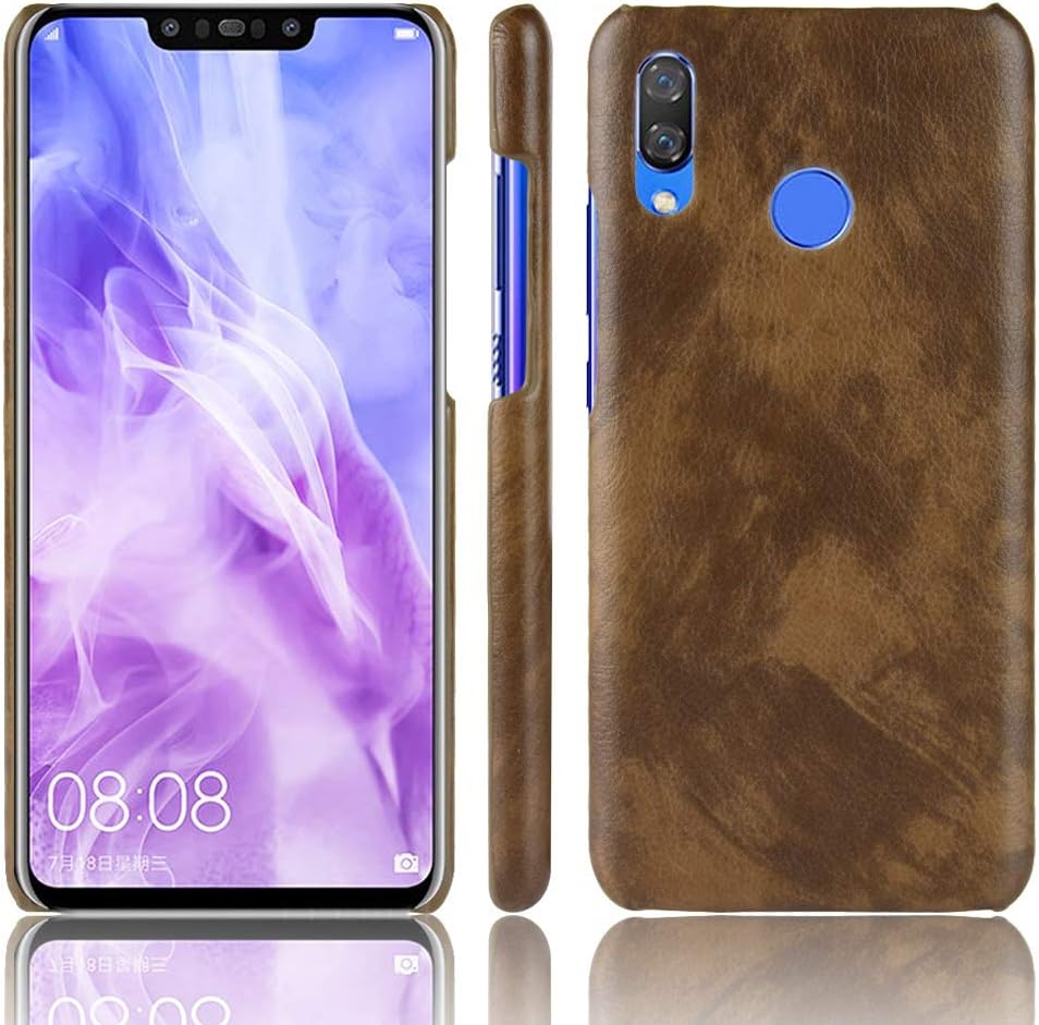 SPAK Huawei Nova 3i Case,PU Leather Hard Cover Protection Case for Huawei Nova 3i (Brown)