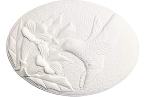 CERAMICS IN MONTANA Hummingbird Seasons Inserts, Set of 2, Ready to Paint Ceramic Bisque