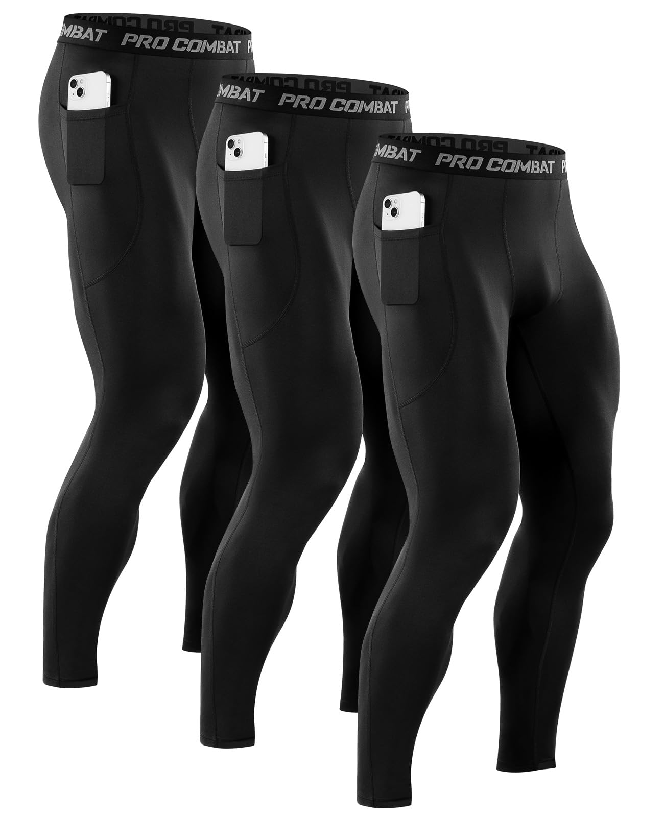 [Niksa] コンプレッションタイツ メンズ ポケット付き スポーツ インナー ロングタイツ アンダーウェア レギンス ランニング トレーニングウェア ストレッチパンツ 吸汗速乾 加圧 [通気性+ 伸縮性]