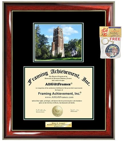 Campus Images Cornice Per Diploma Piccola Michigan - Legno, Realizzata A Mano In USA - 3