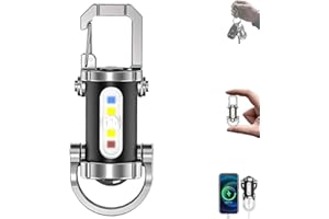 Portable Rechargeable Bright Keychain Flashlight Phone Charger, Keychain LED Flashlight,1200 Lumens Waterproof Mini EDC Compa