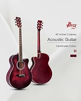Winzz 40 Inch Acoustic Guitar Beginner Kit Red Color Design view 3