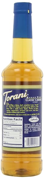 TORANI SUGAR FREE SYRUP, CLASSIC CARAMEL, 25.4 OUNCE BOTTLE