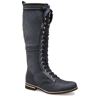 navy leather knee high boots uk