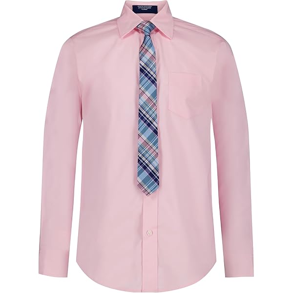 Camisa Oxford Para Niño - Manga Larga, Corte Clásico, Para Niños De 6 A 14 Años