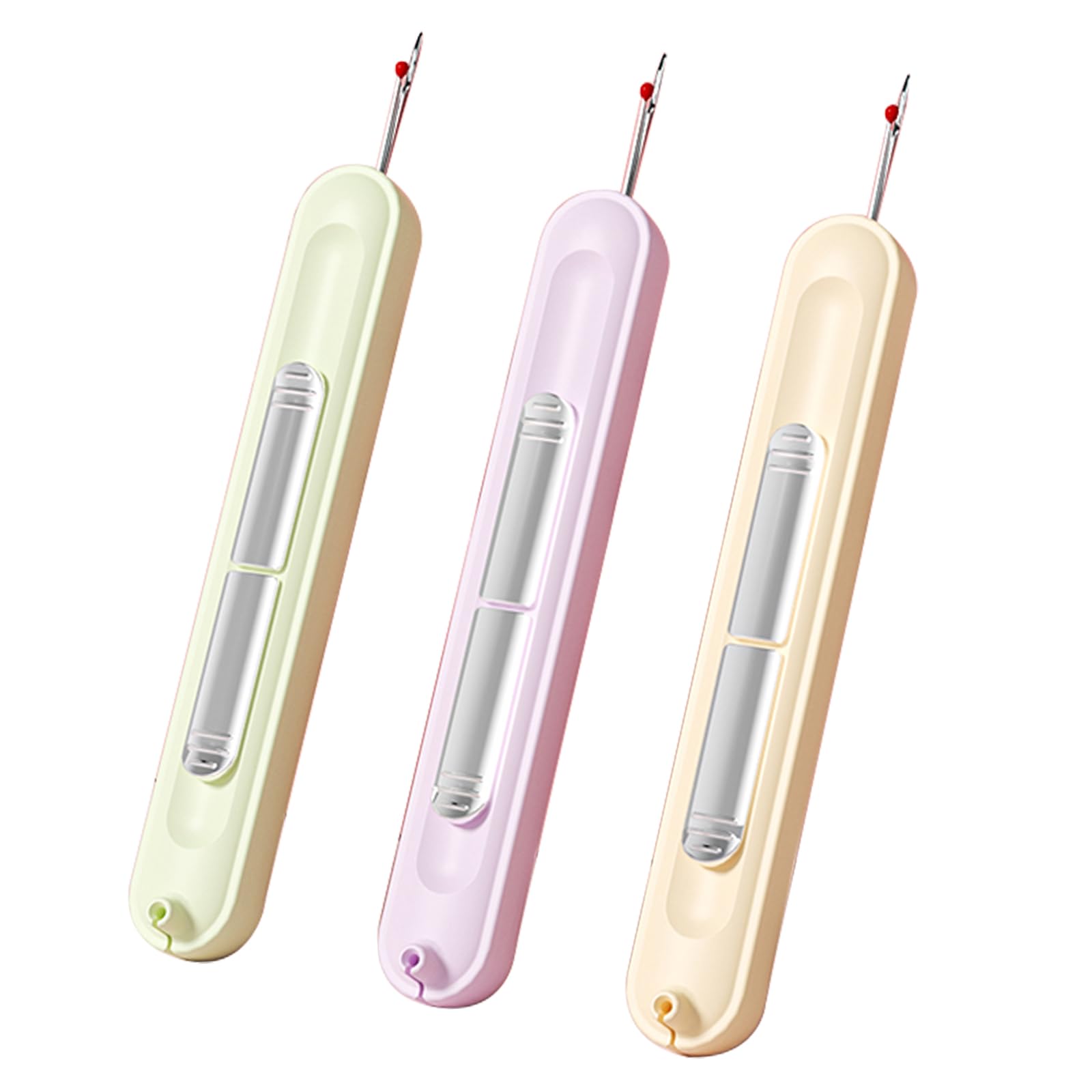 Photo 1 of 2 in 1 Needle Threader Seam Ripper?3pcs Upgraded Plug-in Needle Threader?Stretchable Easy Needle Threading Tool for Hand Sewing Supplies (Purple/Green/Yellow)
