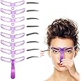 Eyebrow Stencils, Eyebrow Template, Eyebrow Shaping Kit,8 Styles Reusable Eyebrow Stencil with Handle and Strap, Washable