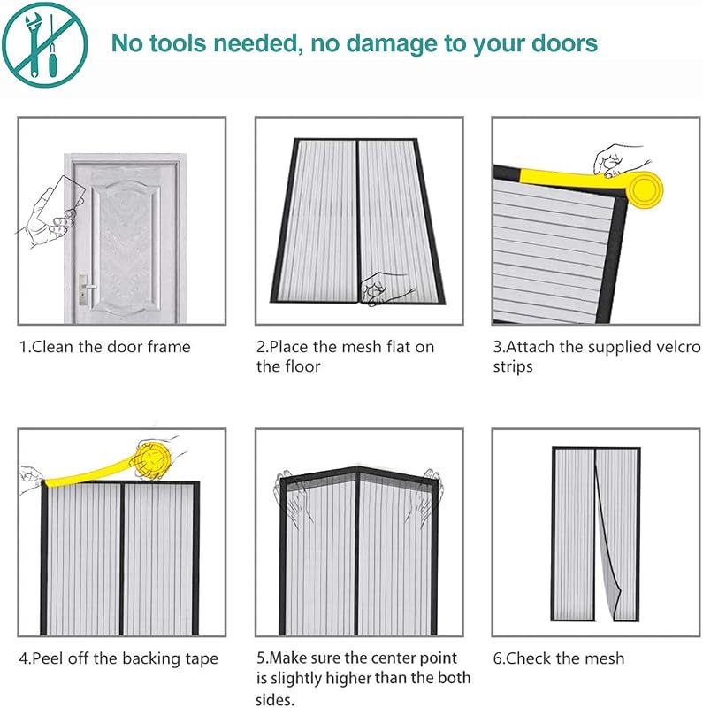Magnétique Moustiquaire pour Porte, 160x220 cm Rideau de Porte Antimoustique, Blanc Moustiquaire Mailles ultra fines pour Couloirs, Portes, Patio, Fermeture Automatique