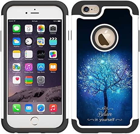 iPhone 6 Case, UrSpeedtekLive iPhone 6s Cases [Shock Absorption] Dual Layer Heavy Duty Protective Silicone Plastic Cover Case for iPhone 6/6s - Believe in Yourself