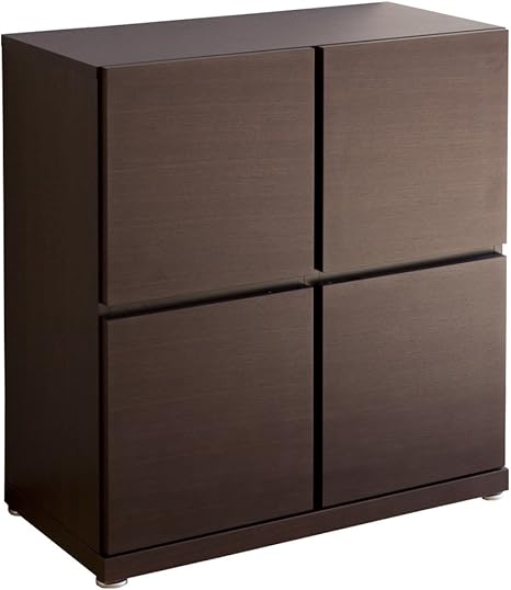 Amazon リビング収納棚 キャビネット サイドボード ペルル 80 ウォールナット キャビネット オンライン通販