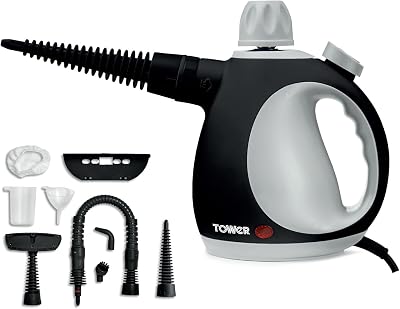 Tower T134000PL THS10 Corded Handheld Steam Cleaner 1050W Platinum