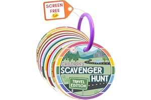 LMC Products Children's Scavenger Hunt: Travel Edition | Toddler Car Activities | Road Trip Toys | Games for 2, 3 Year Old's & Up | Kids Educational Scavenger Hunt Cards