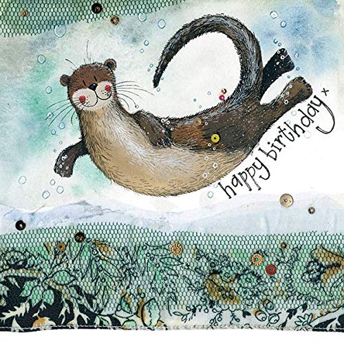 ALEX CLARK Happy Birthday Otter Card