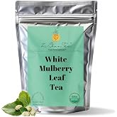 Zi Chun Tea, Organic White Mulberry Leaf Tea, 3.5 oz Whole Loose Leaves | Naturally Caffeine Free, USDA Certified, Single-Origin Thailand, Herbal Tea, Smooth Mild Flavor, Hot or Iced, Hoja de Morera