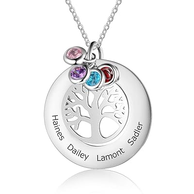 Personalized Family Tree Pendant Necklace with Ghana Ubuy - Main Image