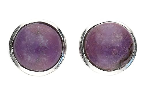 Sugilith Cabochon Ohrstecker Echtsilber Fassung 10 mm