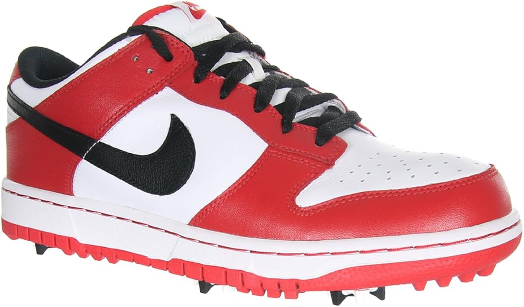 NIKE Golf Men's NIKE Dunk NG Wide Golf Shoe, White/University Red/Black