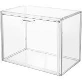 Attelite Acrylic Display Case for Collectible Large Clear Storage Box 1pack | Acrylic Box for Figures, Tool-free Assembly,Stackable,Magnetic Door, Dustproof Protection,thicken plastic，Clear 360&deg; View