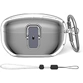 Secure Lock Clear Case for Sony WF-1000XM5(2023), WOFRO TPU Super Protective Hard Shell Shockproof for Sony WF-1000XM5 Case Cover for Sony XM5 with Lanyard & Keychain (Clear Gray)