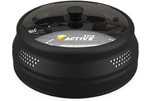 EZY ACTIVE Microwave Splatter Cover for Food, Silicone Microwave Plate Cover with Glass, Anti-Splatter Lid with 98 Steam Vents,6–7–8–9-10-11 inch Plates & Bowls