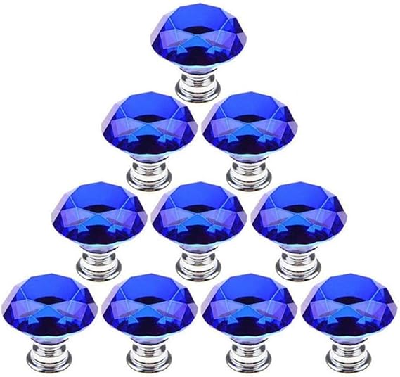 10pcs Glass Knobs 30mm Glass Door Knobs Cupboard Handle Drawer Handle with Screw