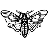 WOPARTY Gothic Metal Death Head Moth Wall Art, Black Silhouette Decor, 13.78 x 8 inch, Indoor Outdoor Hanging Decoration for Bedroom Living Room Office Garden