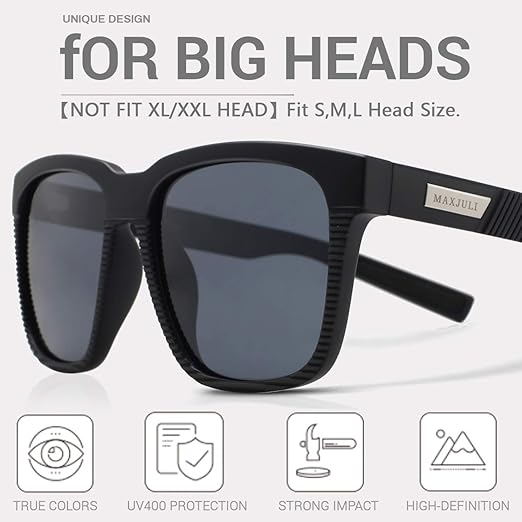 Maxjuli Polarized Sunglasses For Big Heads Men Women Not Fit Xl Size 8023 At Amazon Men S Clothing Store