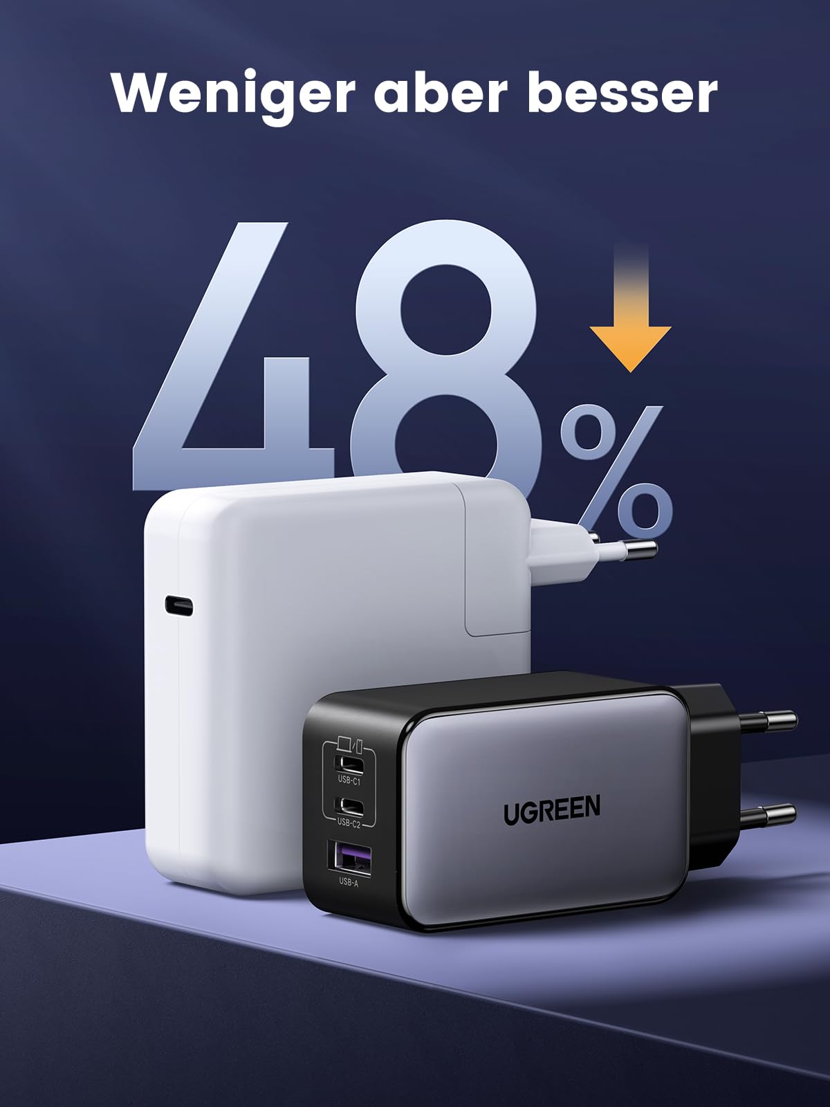 UGREEN Nexode USB C Ladegerät 65W GaN Netzteil 3-Port PD Charger 60W PPS kompatibel mit MacBook Pro/Air, iPhone 17 Pro Max/16/15, iPads, Galaxy S24 Ultra/S23/S22(Schwarz) 4
