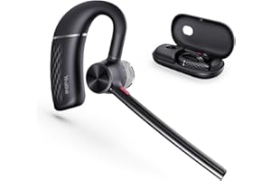 Yealink BH71 Bluetooth Headset Upgraded,Wireless Earphone with 4 Noise Cancelling Microphone,Adjustable Ear Hook,Compatible with iOS/Android Cell Phone,Driving,Office Work