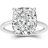 Effinny 5.0ct Crushed Ice Solitaire Cushion Cut Engagement Ring,925 Sterling Silver Simulated Diamond Promise Ring for Wedding,Daily,Travel,Party