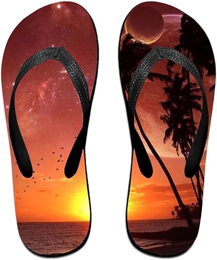 Amazon.com: Flip Flops Beaches Sunset Palm Tree Slip On Pool Beach Sandal Light Weight Non-slip 