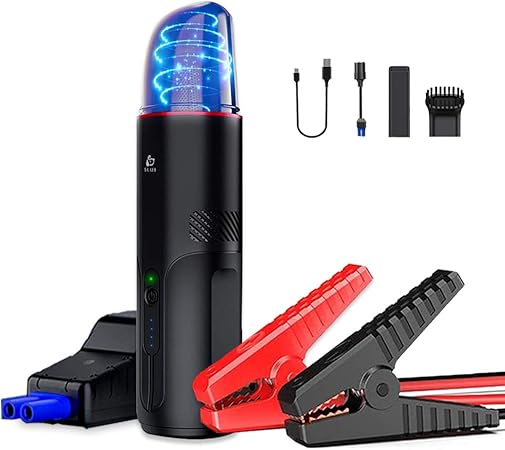 Amazon 明誠 ジャンプスターター ハンディクリーナー mah 大容量 小型 車の強制始動 最大6 5lガソリン車 5 5lディーゼル車対応 10aピーク電流 車用掃除機 ジャンプスタート コードレス モバイルバッテリー 充電式 5000pa吸引力 Usb充電 家庭用 卓上掃除機