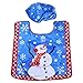 MrXLWhome Snowman Toilet Seat Cover Rug Set of 3, Bathroom Blue Christmas Holiday Decorations