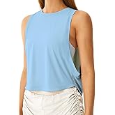 Sanutch High Neck Athletic Tops Womens Workout Tank Tops Cropped Muscle Tank for Women
