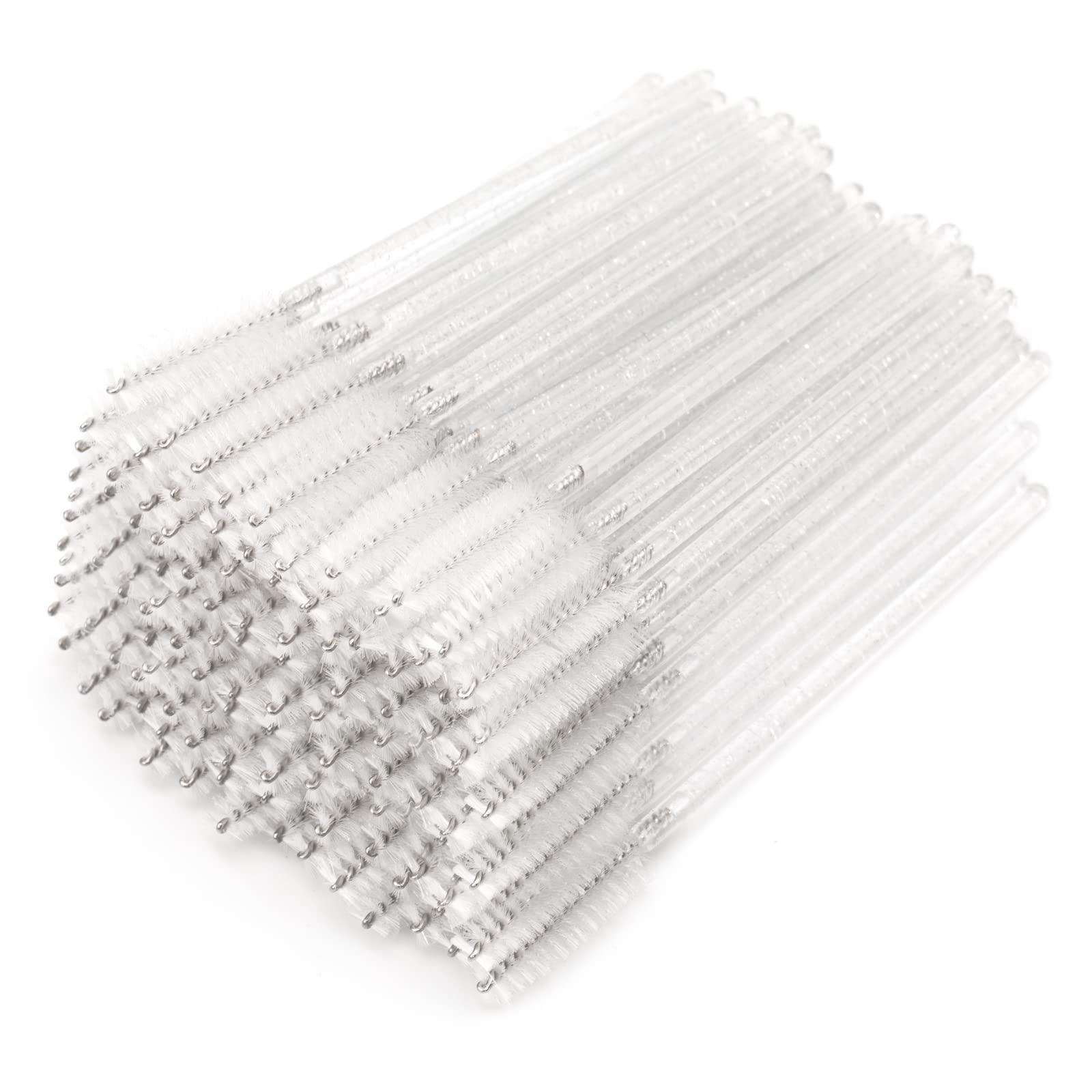 G2PLUS 300 PCS Disposable Spoolies - Clear for Extensions - Crystal Mascara Wands - Eyelash Extension Brush Applicator