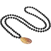 COAI Thumb Worry Stones Necklace for Men Women, Handmade 108 Mala Beaded Necklace for Women Men 8MM